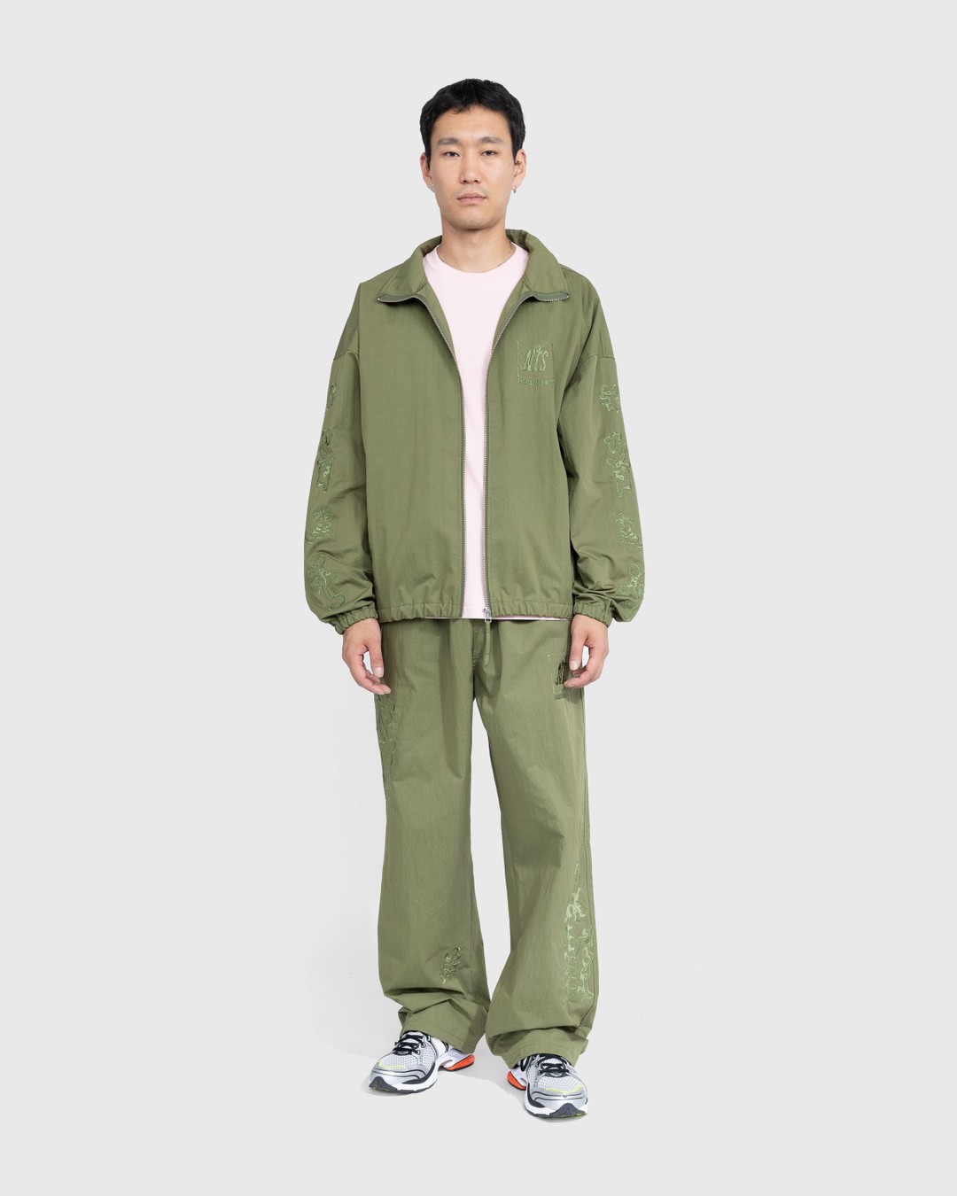 NTS x Highsnobiety – Brushed Nylon Trackpants Green - Pants - Green - Image 4