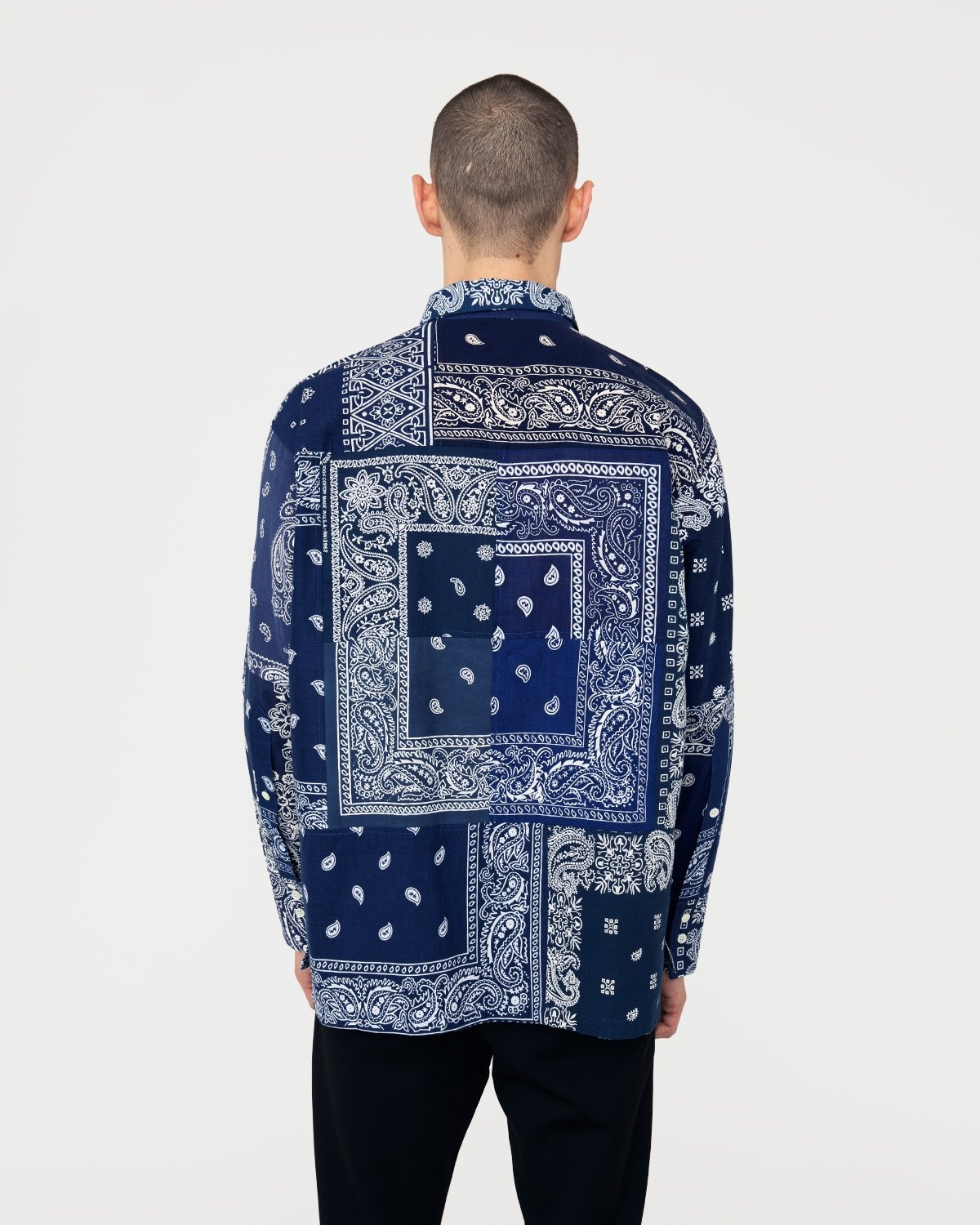 Miyagihidetaka – Bandana Shirt Navy - Shirts - Blue - Image 4