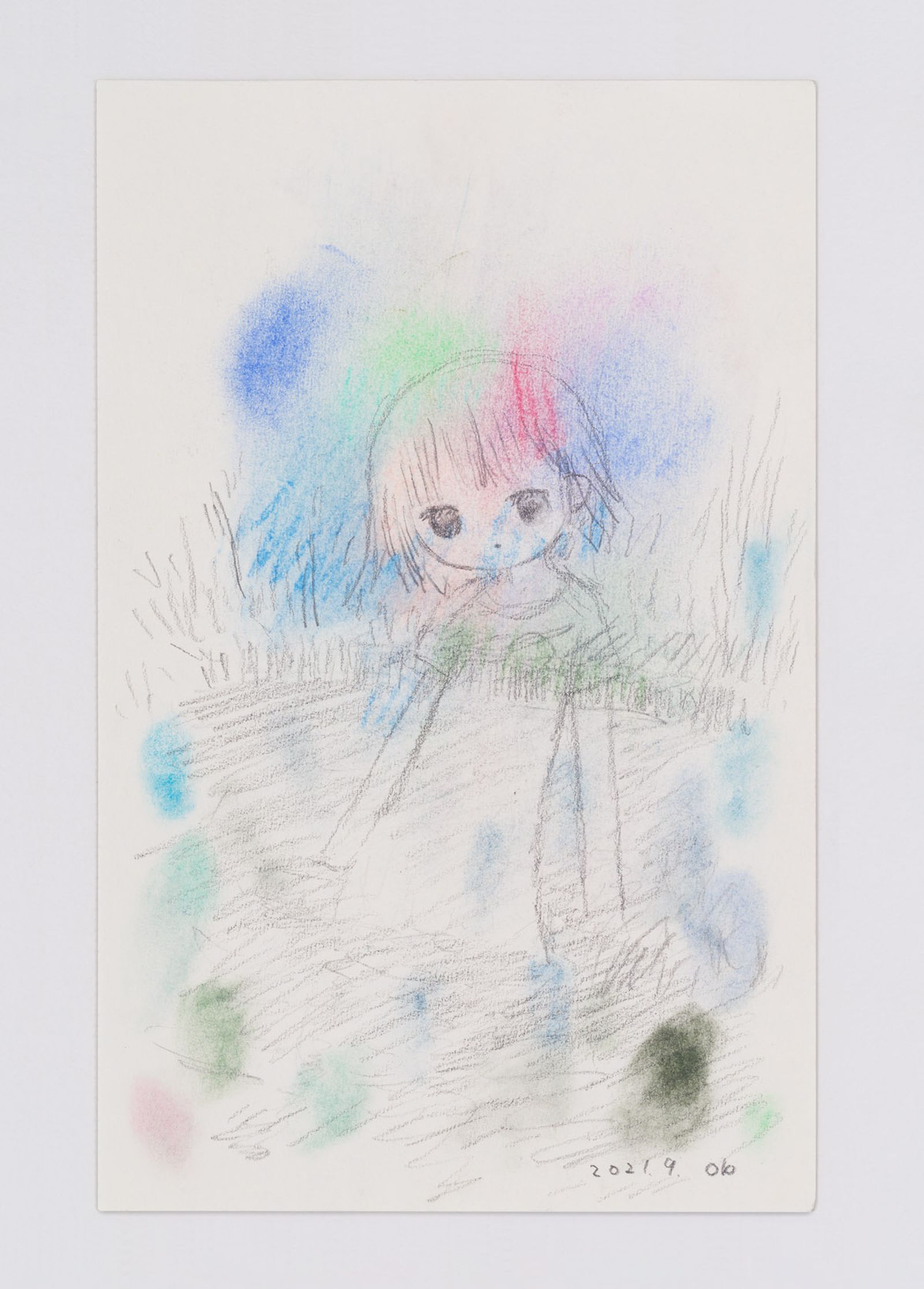 On Dreamʼs Edge, 2021 Paper, pencil, oil pastel, soft pastel Unframed: 21 x 13.3 cm