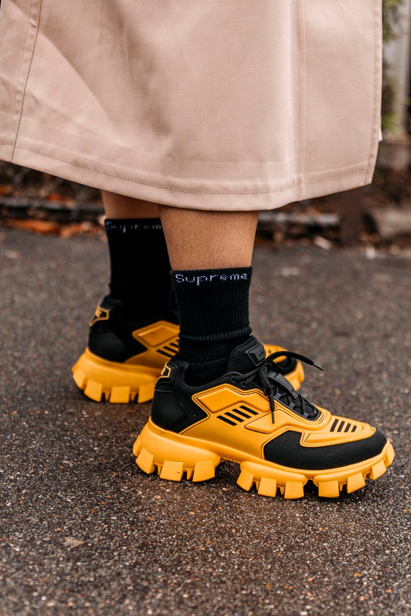 paris fashion week womens ss20 sneaker street style prada
