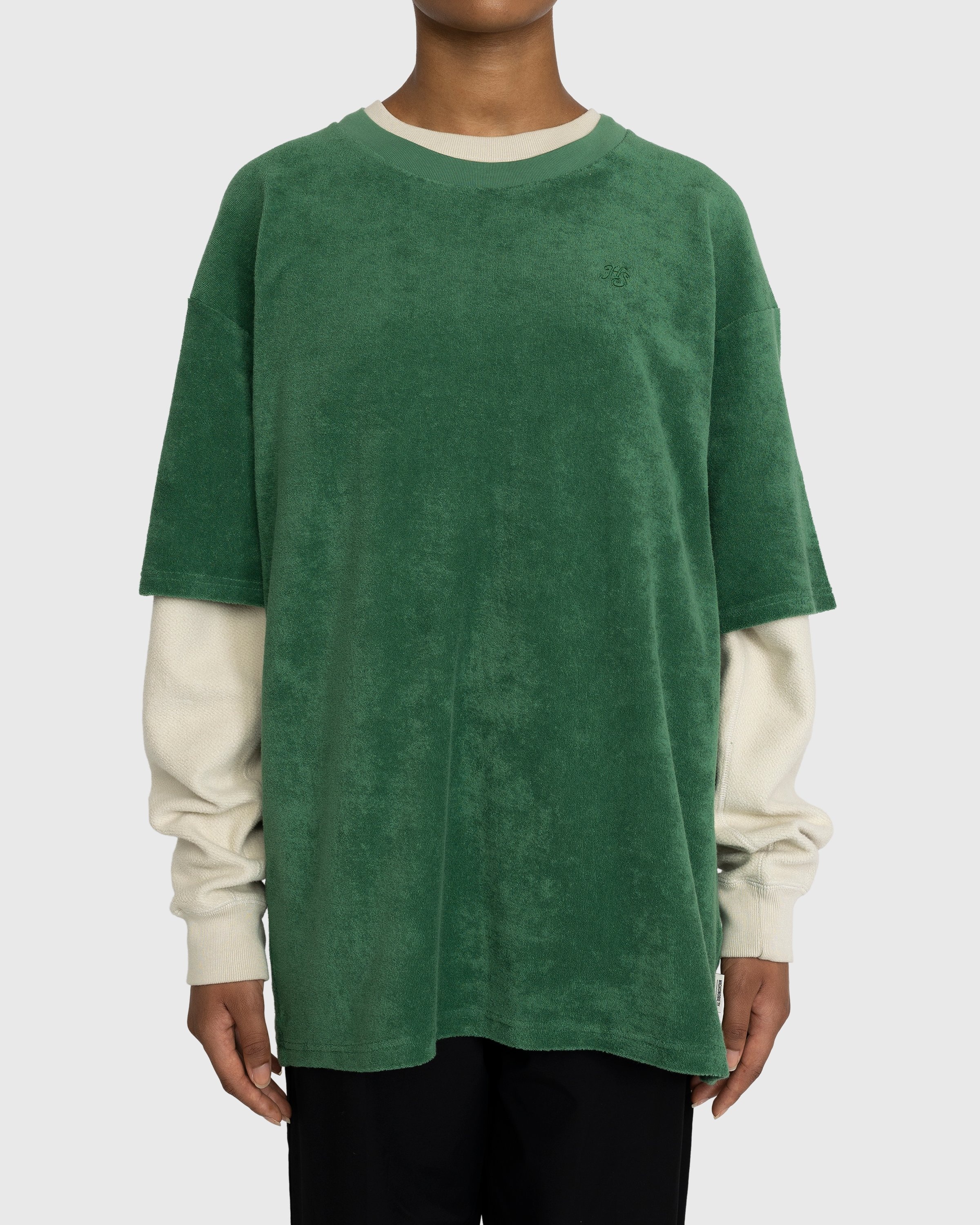 Highsnobiety – HS Logo Reverse Terry T-Shirt Green - Tops - Green - Image 2