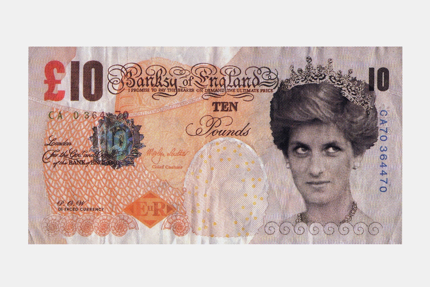 banksy di faced tenner banknote artwork british museum Di-faced Tenner