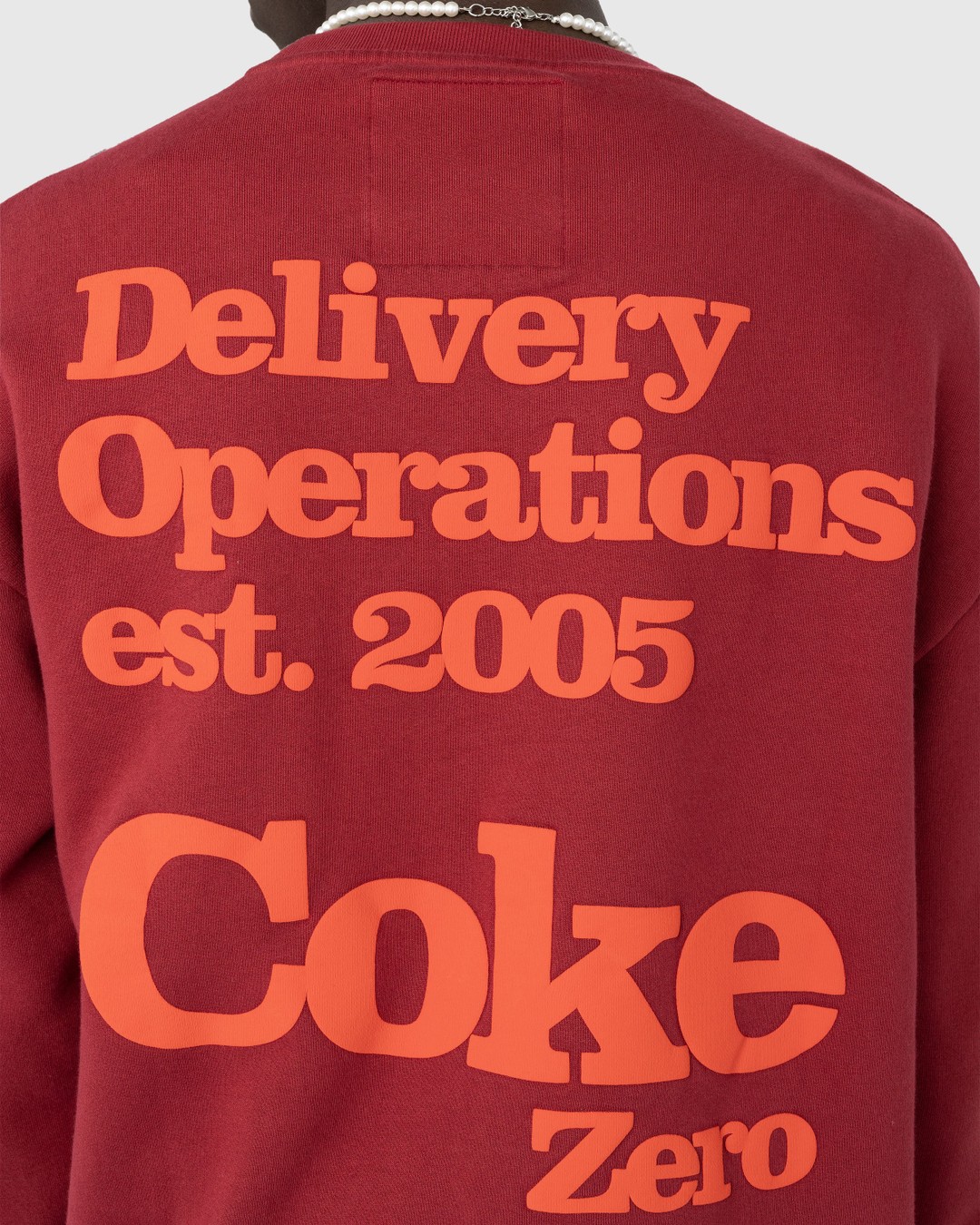 Highsnobiety x Coca-Cola Zero Sugar – Crewneck Burgundy - Knitwear - Red - Image 6