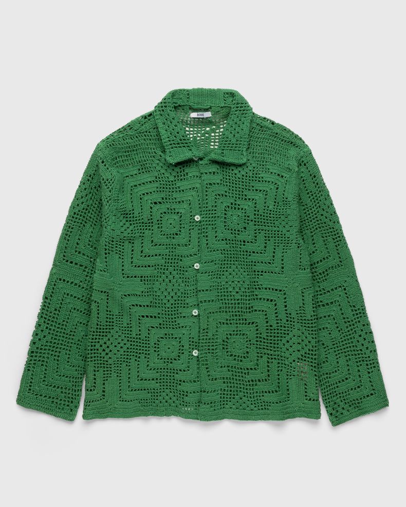 bode – Crochet Overshirt Green