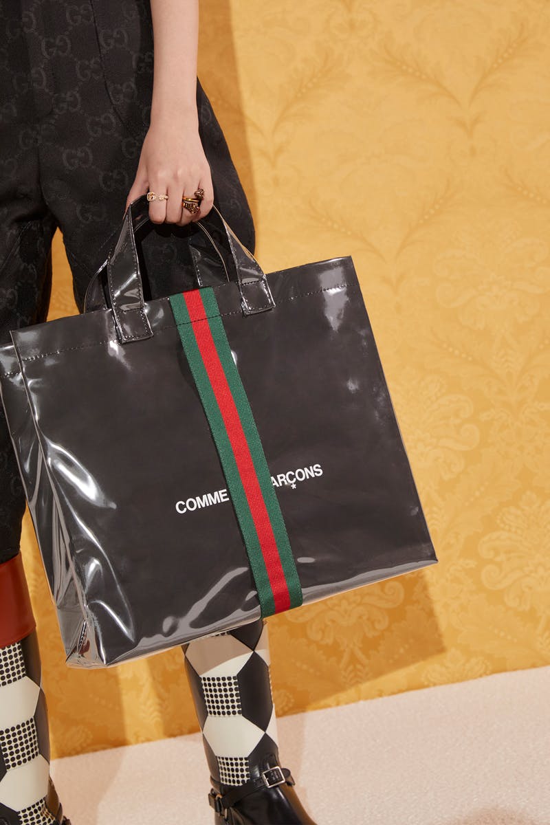 comme des garcons cdg gucci tote shopper bag collab release date info buy price