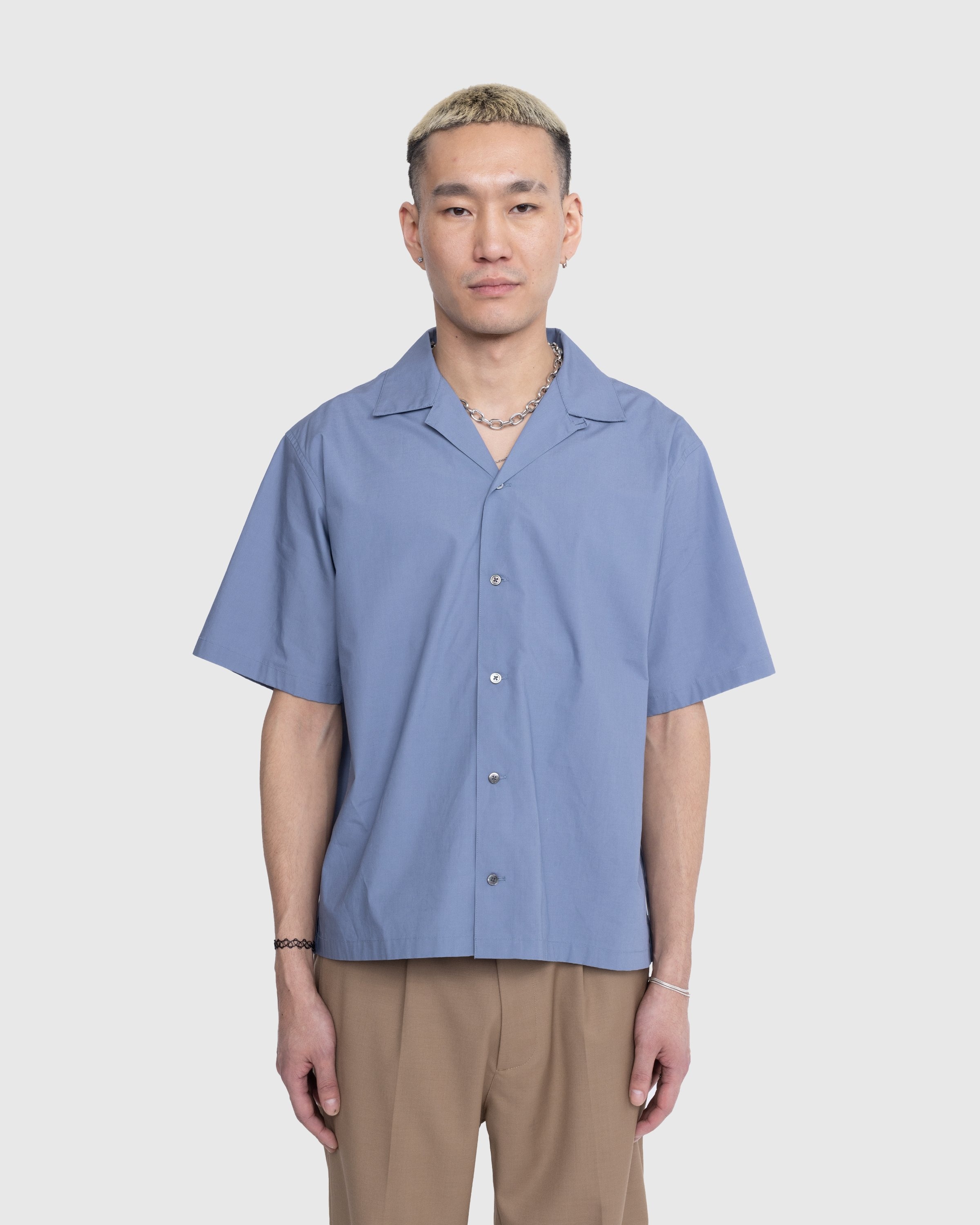 Highsnobiety – Poplin Short-Sleeve Shirt Blue - Shirts - Blue - Image 2