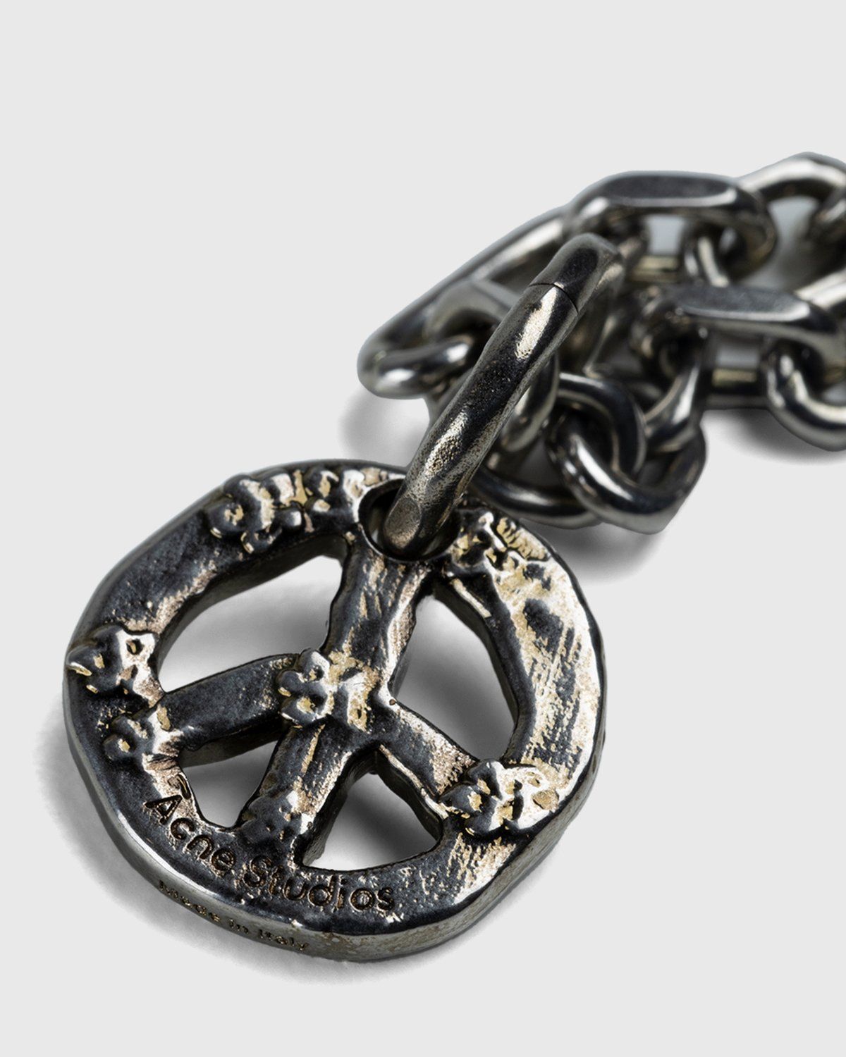 Acne Studios – Peace Sign Necklace Antique Silver - Image 2