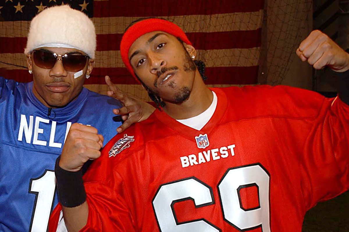 Nelly & Ludacris during Super Bowl XXXVI