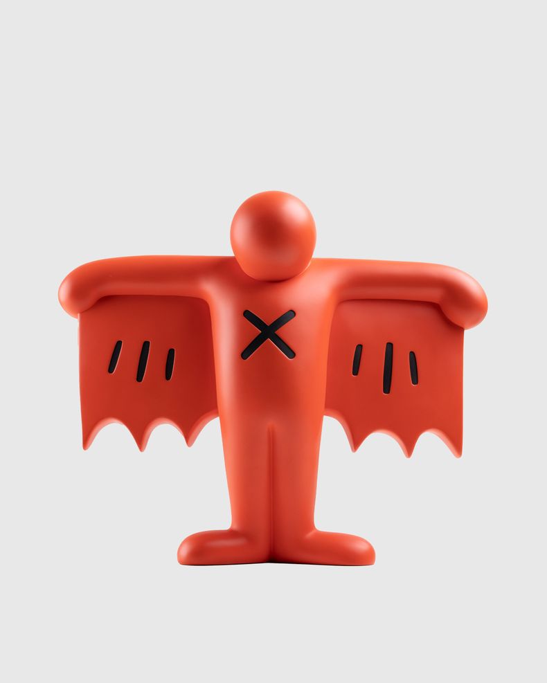 Keith Haring Flying Devil Statue Red