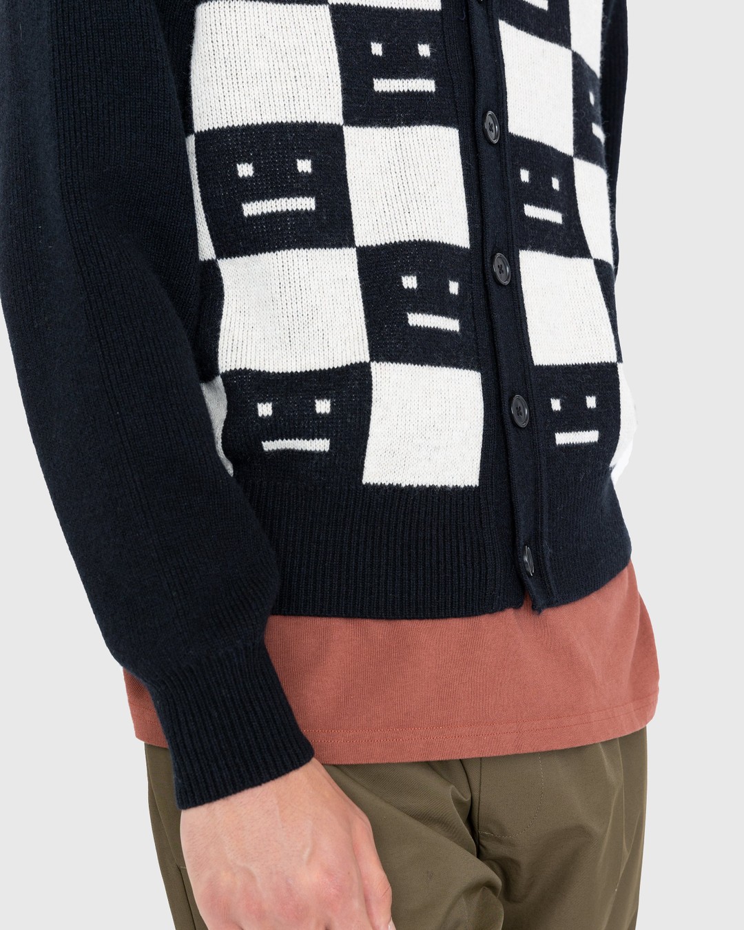 Acne Studios – Knit Wool Cardigan Black/Oatmeal Melange - Knitwear - Black - Image 7