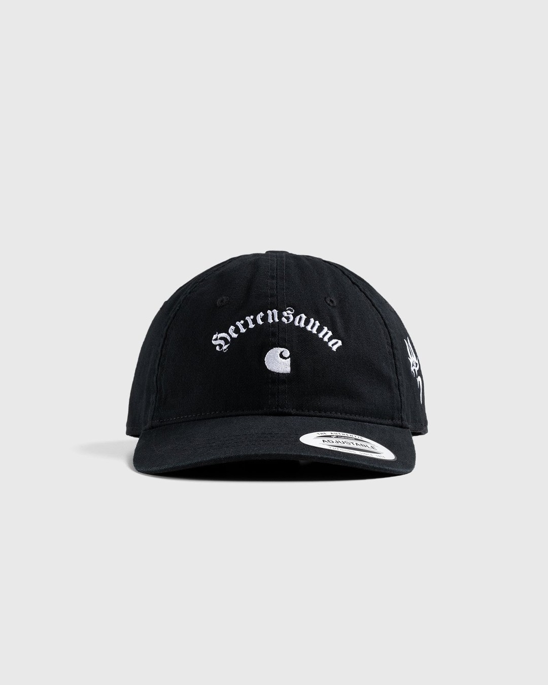 Carhartt WIP x Herrensauna – Logo Cap Black White - Hats - Black - Image 2