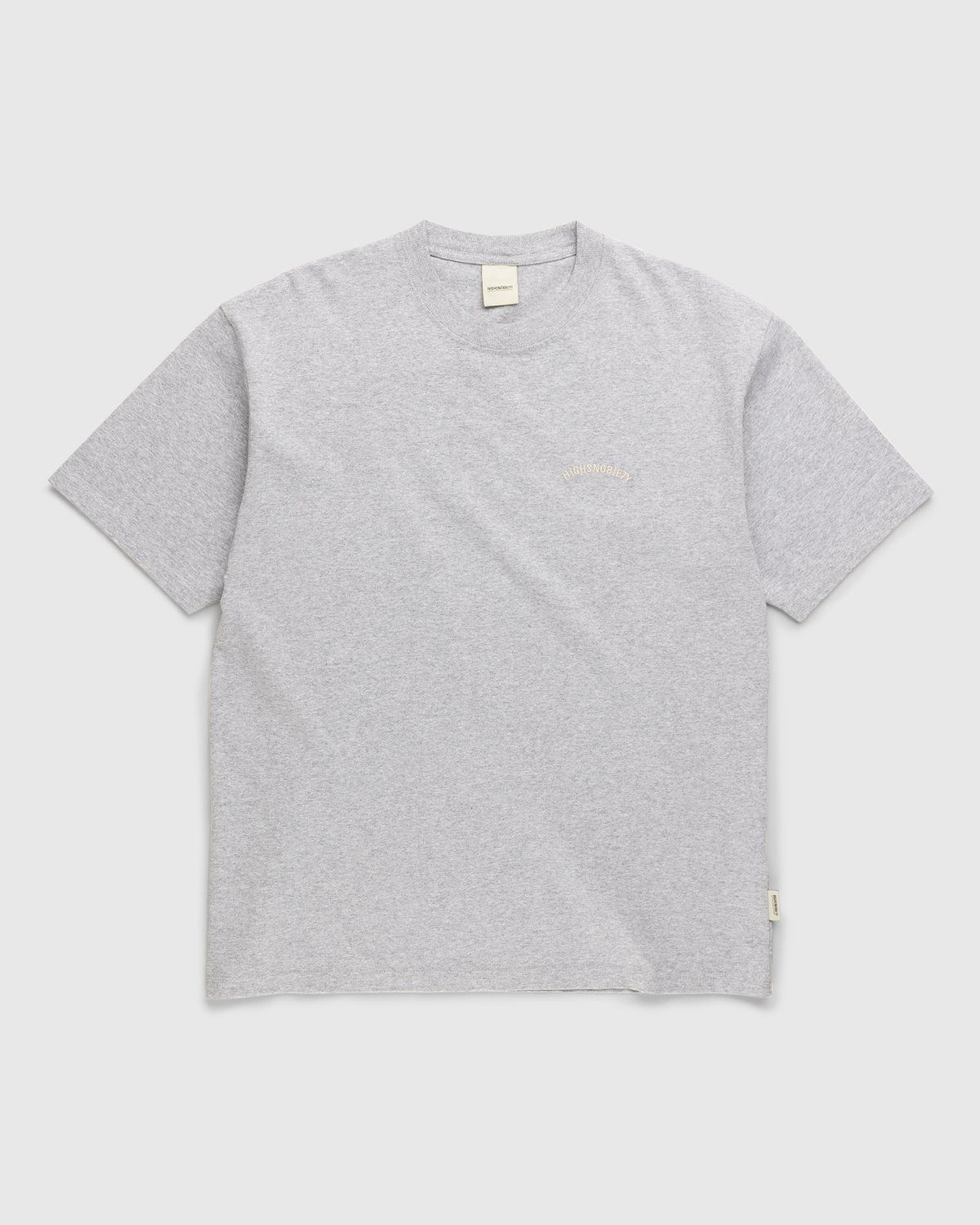 Highsnobiety – Heavy Logo Staples T-Shirt Heather Grey - Tops - Grey - Image 1
