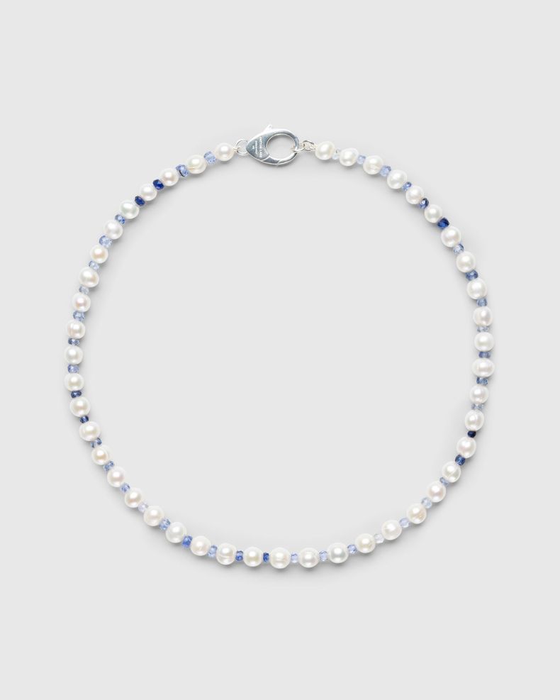 Gradient Crystal Pearl Chain Silver/White