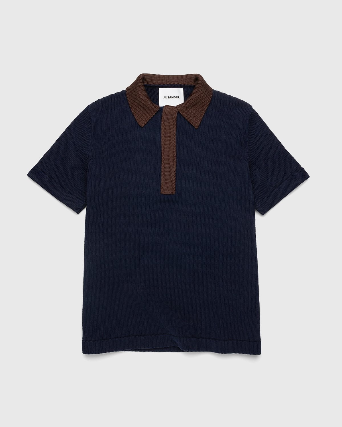 Jil Sander – Short Sleeve Knit Shirt Dark Blue - Shirts - Blue - Image 1