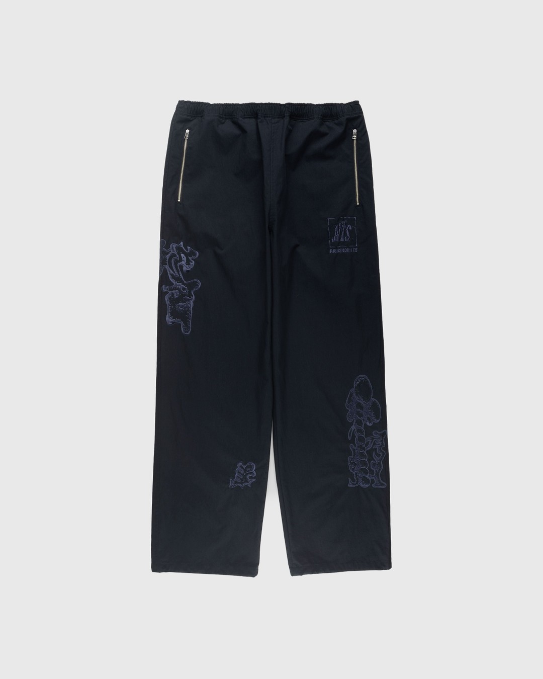 NTS x Highsnobiety – Brushed Nylon Trackpants Navy - Pants - Black - Image 1