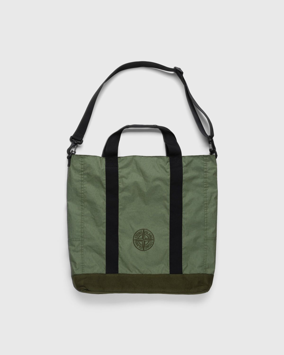 Stone Island – 91475 Garment-Dyed Tote Bag Olive - Bags - Green - Image 1