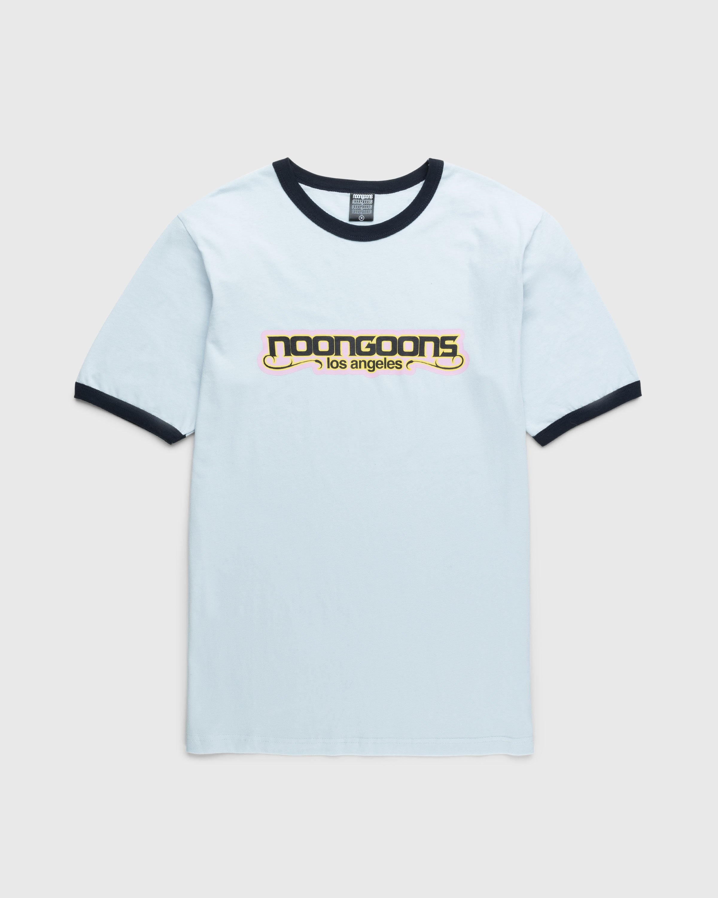 Noon Goons – Be Right Back Ringer T-Shirt Blue - Tops - Blue - Image 1