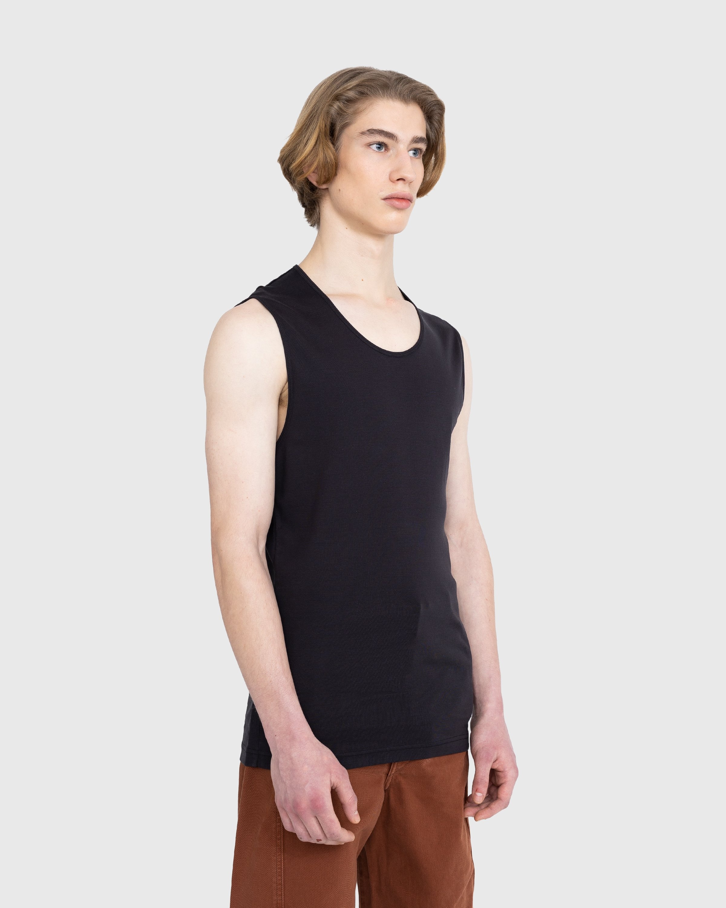 Lemaire – Ribbed Tank Top - Tank Tops - Blue - Image 4