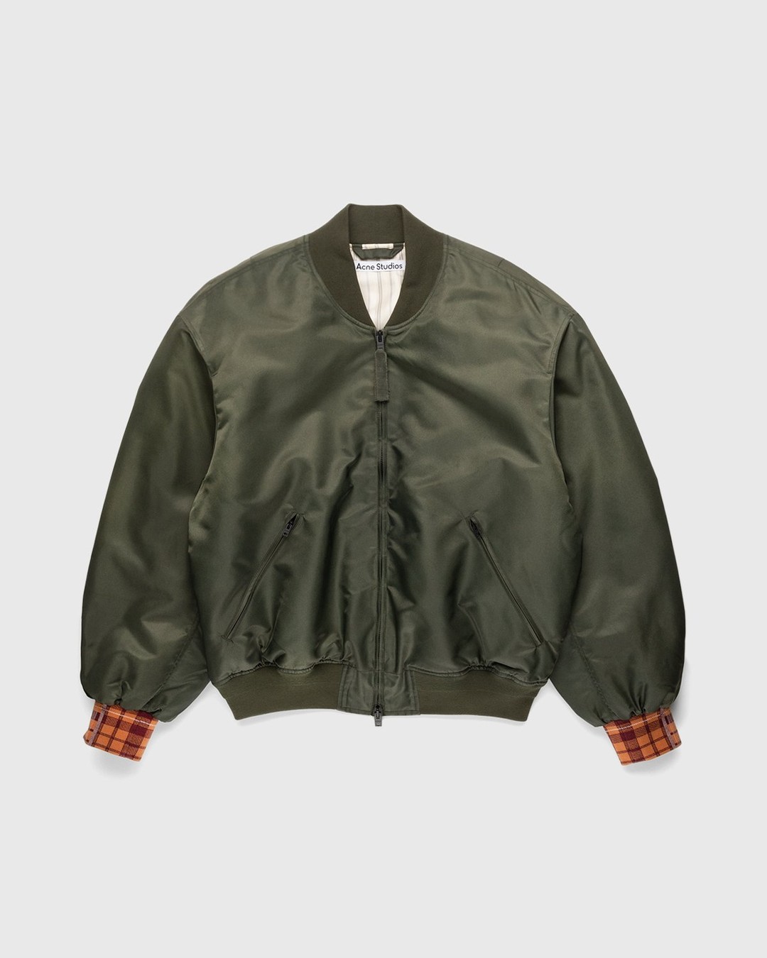 Acne Studios Satin Bomber Jacket Olive Green Highsnobiety Shop