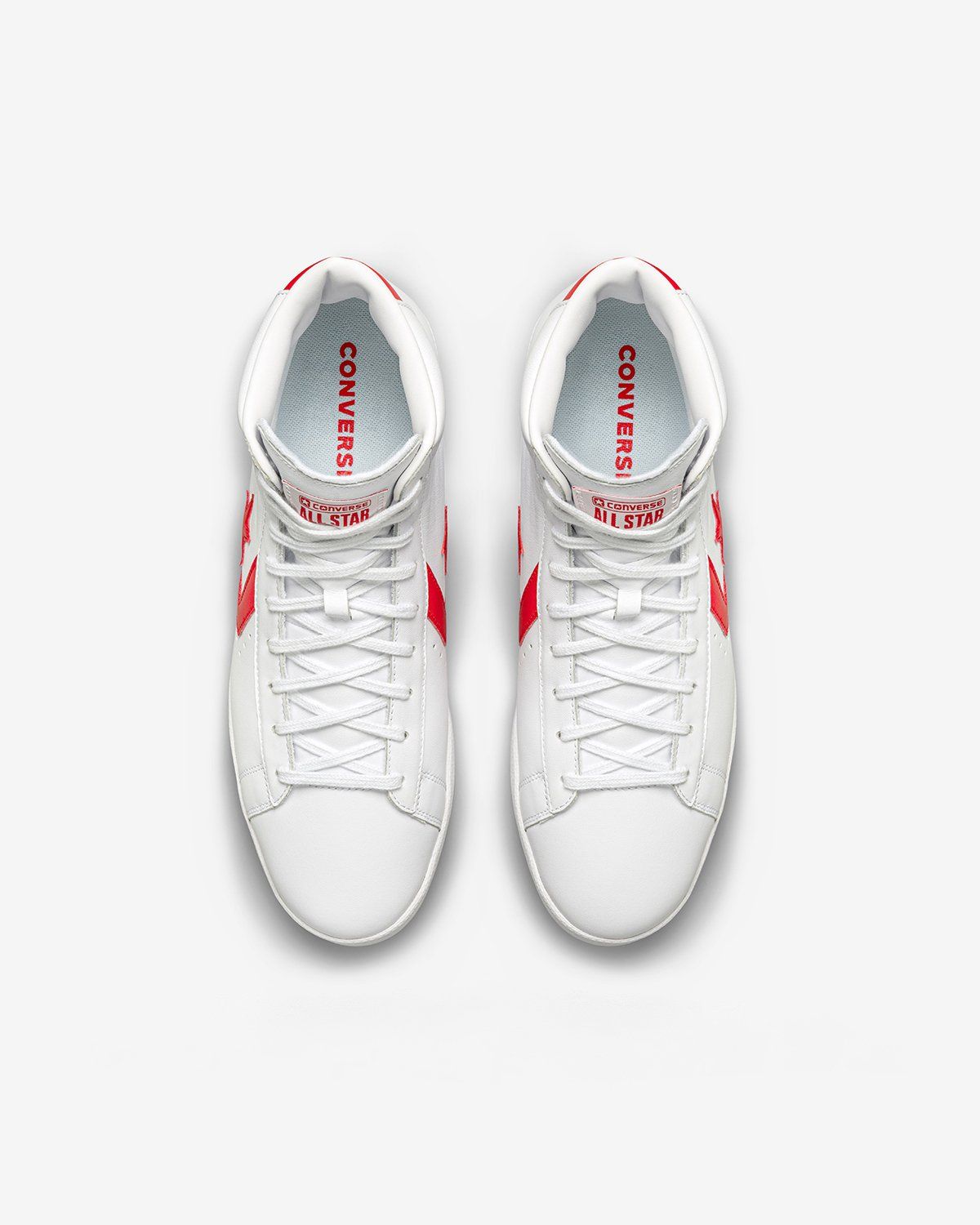 Converse pro leather top mid white red