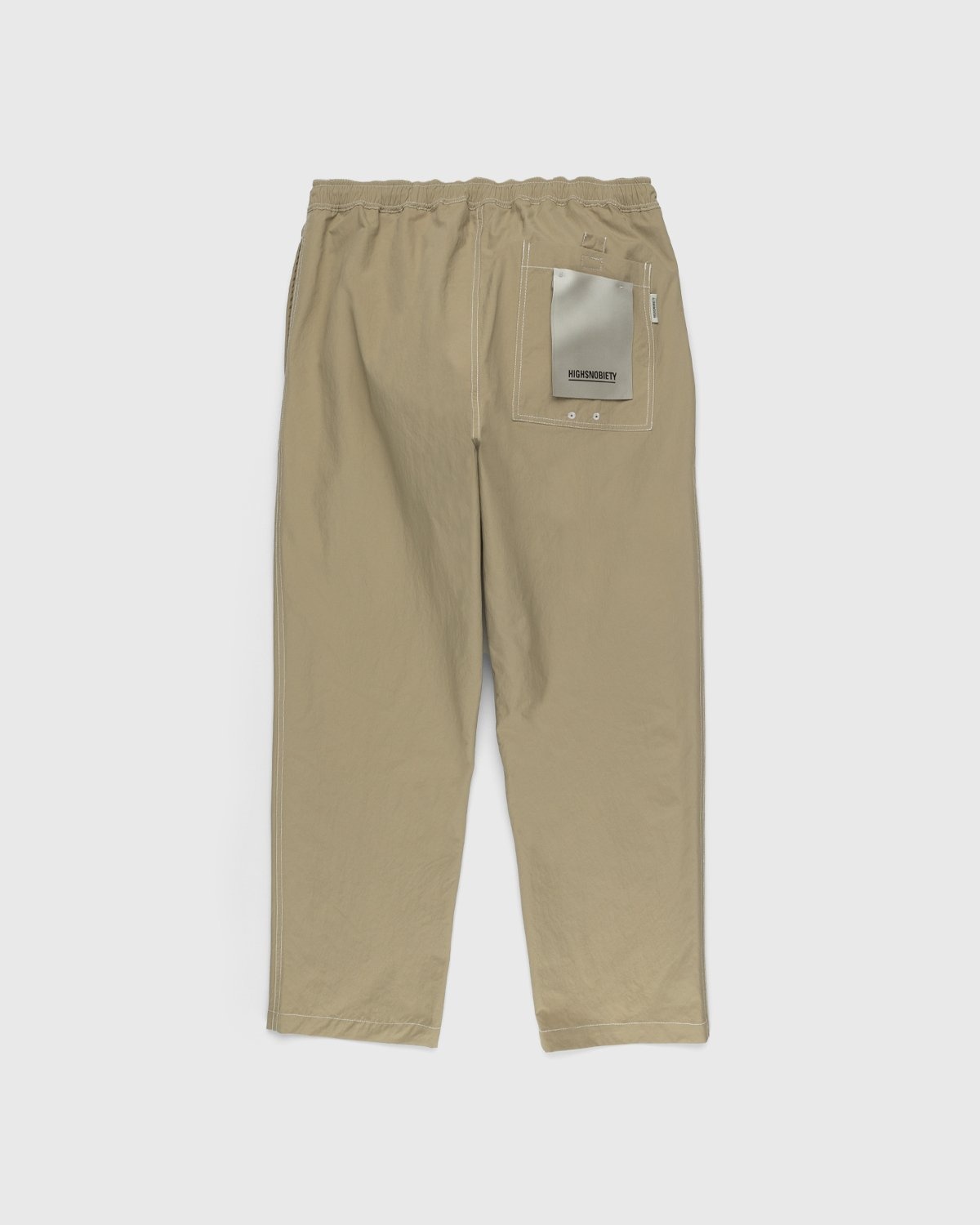 Highsnobiety – Contrast Brushed Nylon Elastic Pants Beige - Pants - Beige - Image 2