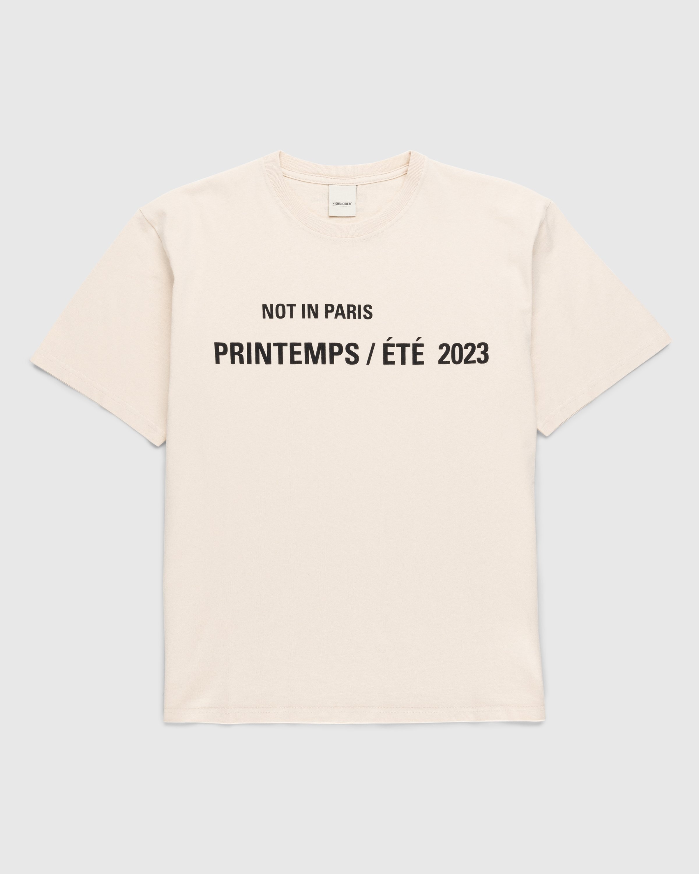 Highsnobiety – Not in Paris 5 T-Shirt Eggshell - Tops - Beige - Image 1