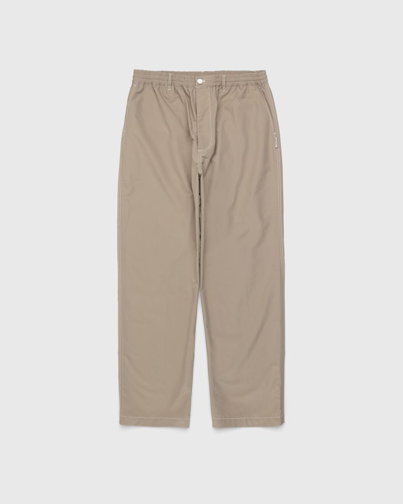 Contrast Stitch Pants Beige