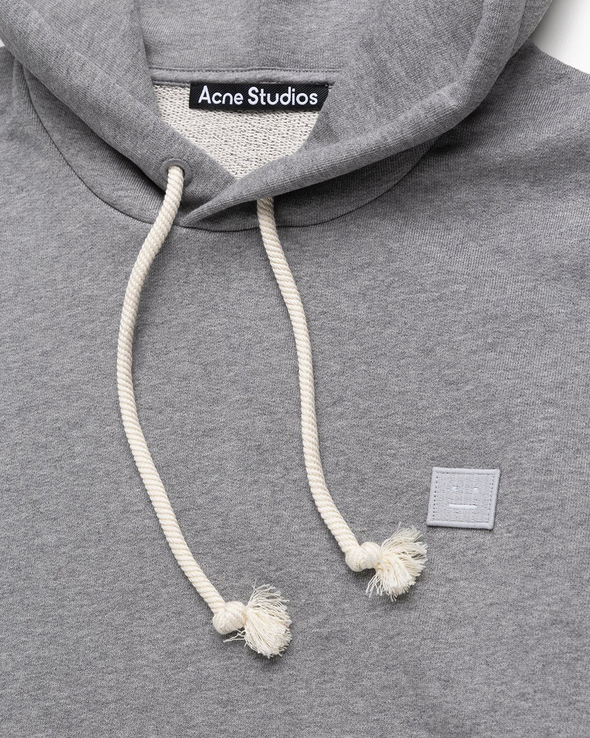 Acne Studios – Organic Cotton Hooded Sweatshirt Light Grey Melange - Sweats - Grey - Image 3