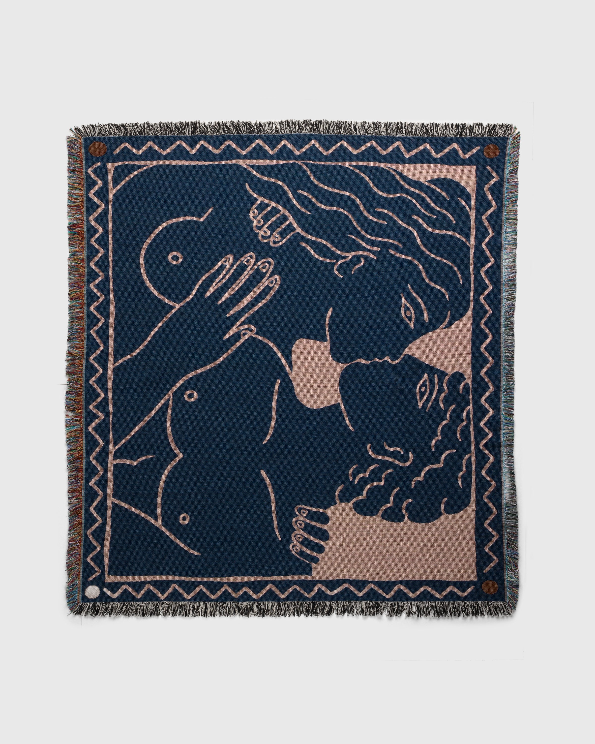 Carne Bollente – Love Is Hole You Needs Blanket Blue - Scarves - Yellow - Image 3