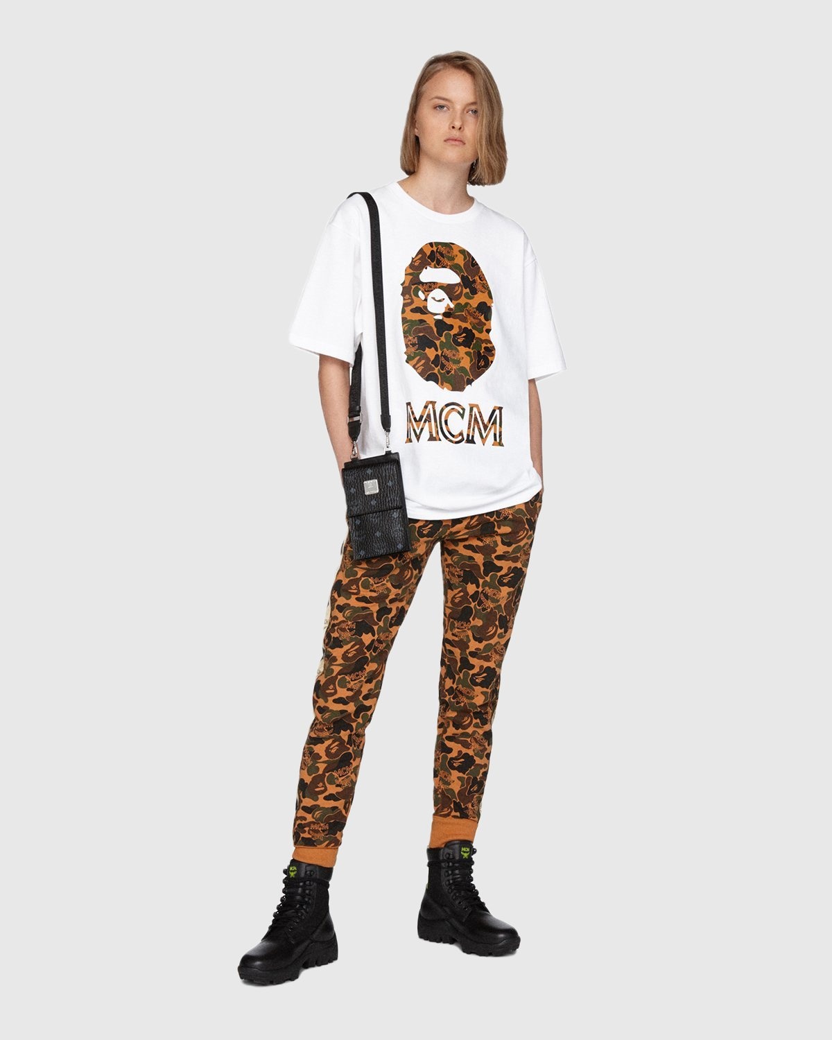 bape mcm camo ape head tee