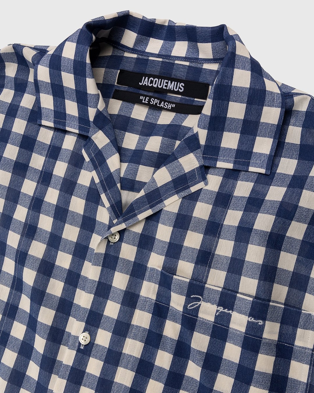 JACQUEMUS – La Chemise Jean Navy Checks - Shirts - Blue - Image 5