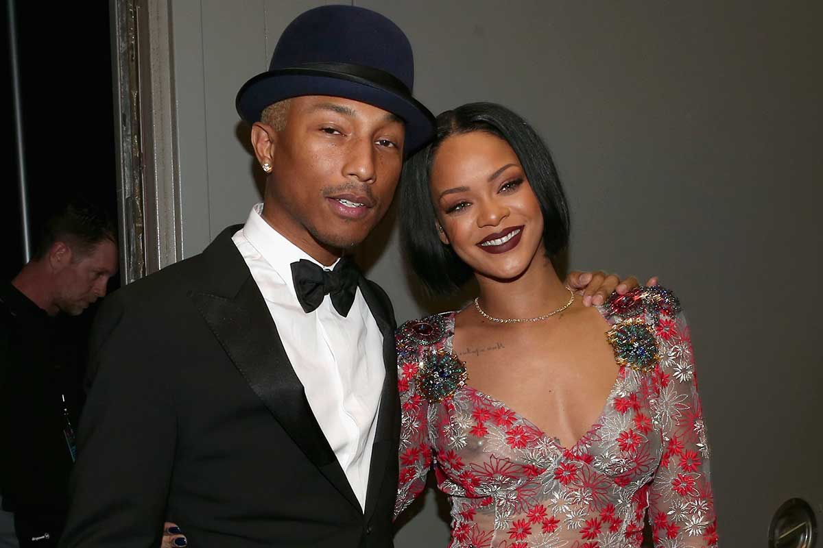 Rihanna and Pharrell posing together