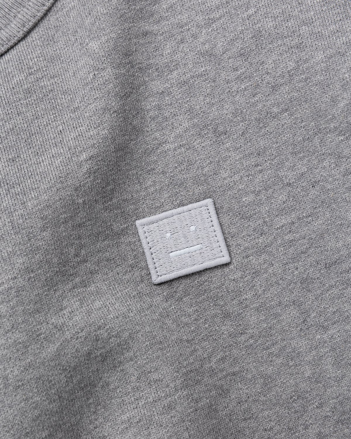 Acne Studios – Organic Cotton Crewneck Sweatshirt Light Grey Melange - Sweatshirts - Grey - Image 3