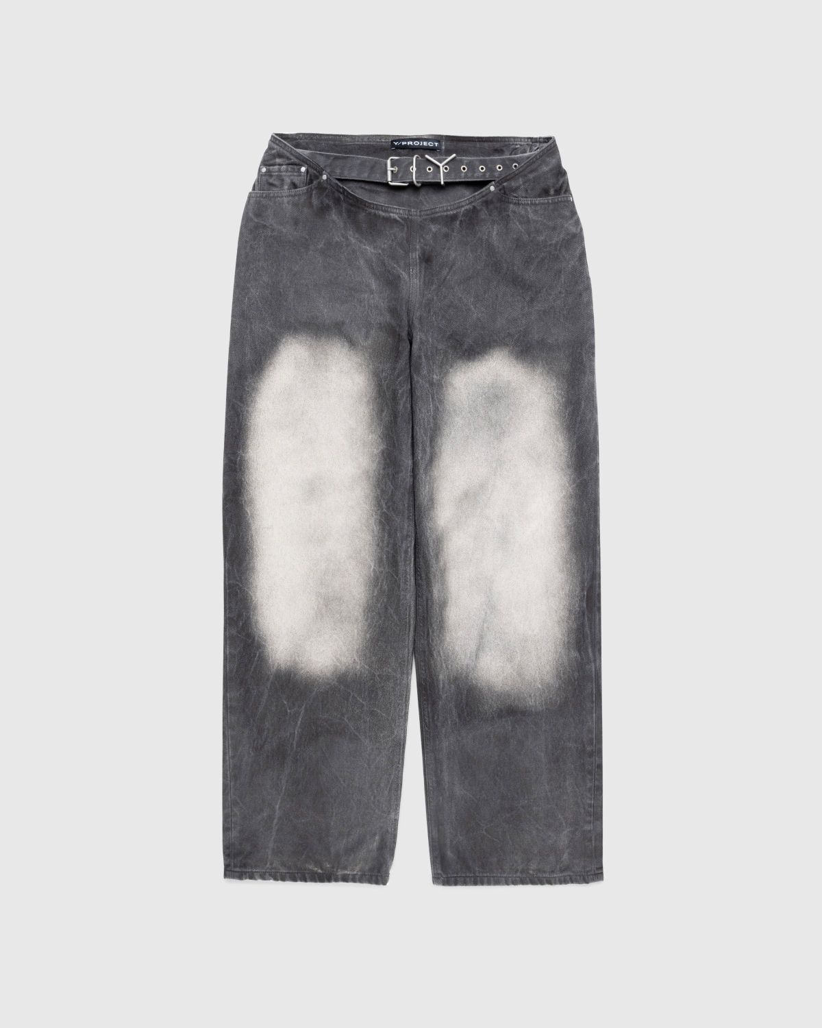 Y/Project – Y Belt Arc Jeans Faded Black - Pants - Grey - Image 1