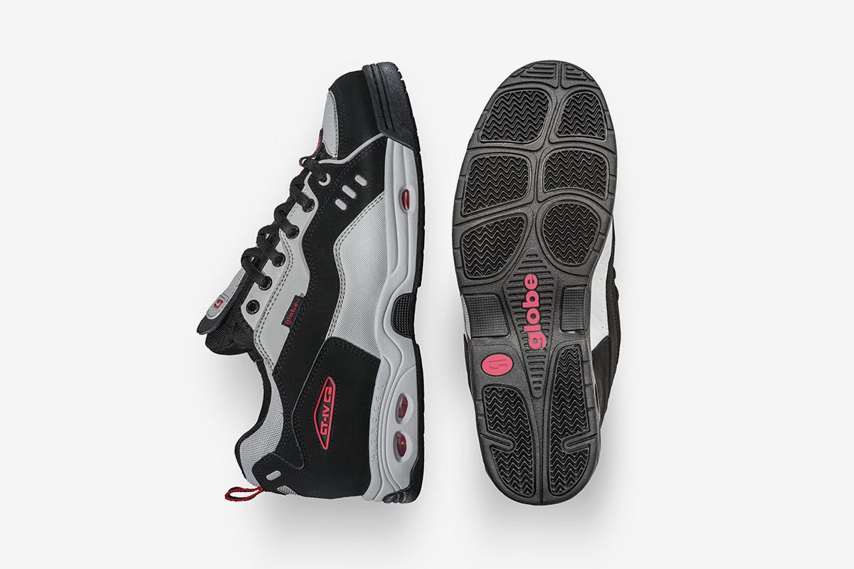 Baskets Skate Globe CT-4 Homme - Noir/Rouge - Taille 42 EU - Neuves Avec Boîte