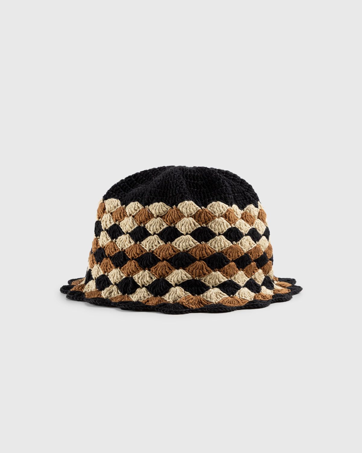 SSU – Seashell Stitch Crochet Bucket Hat Black/Brown - Hats - Black - Image 1