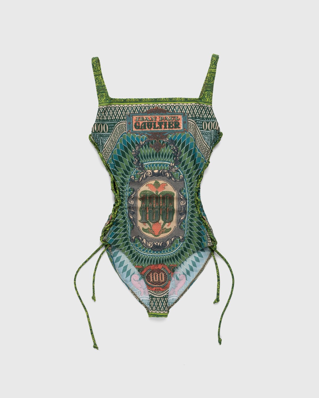 Jean Paul Gaultier – Banknote Swimsuit Multi - Swimwear - Green - Image 1