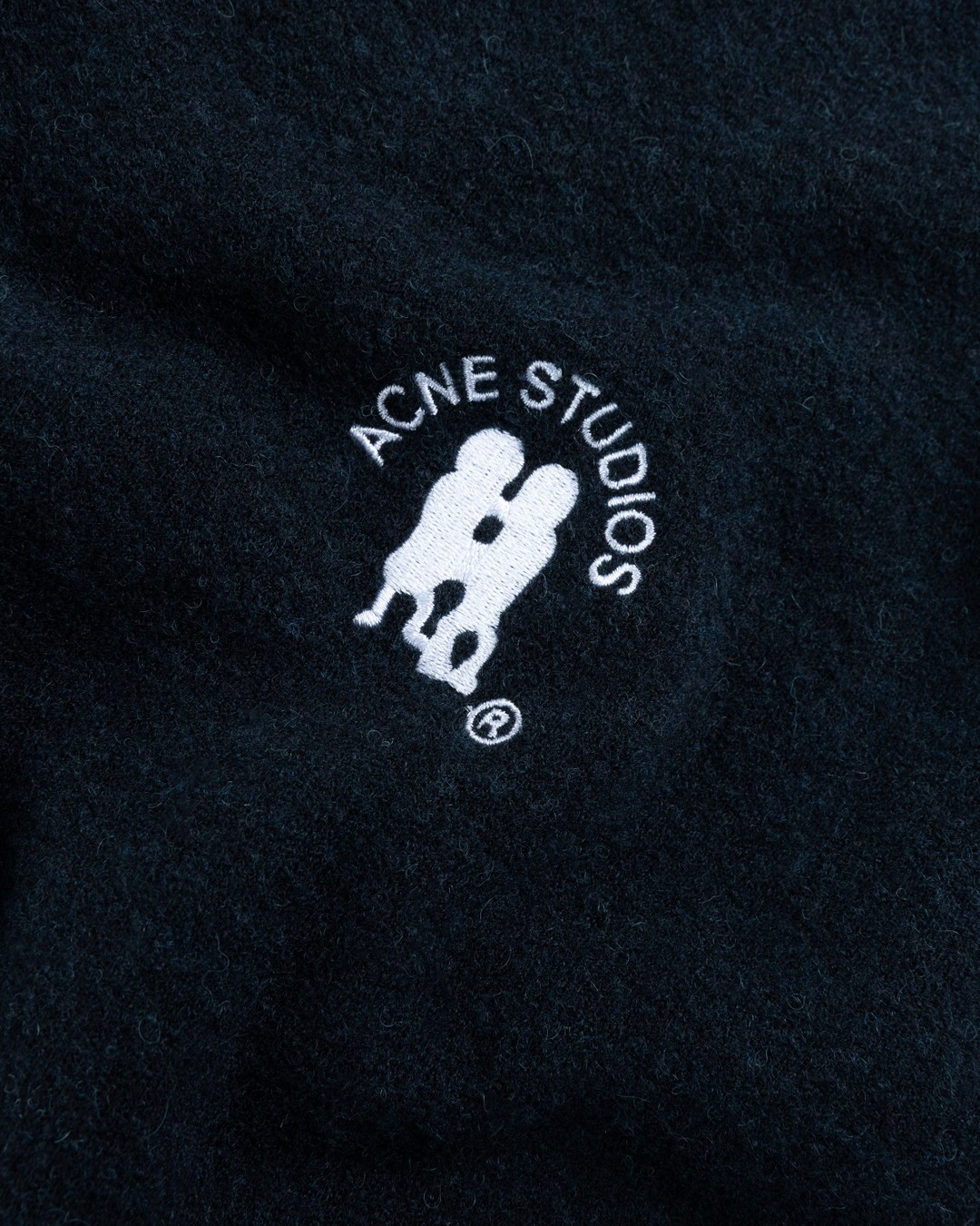 Acne Studios – Embroidered Logo Crewneck Dark Navy Melange - Knitwear - Blue - Image 6