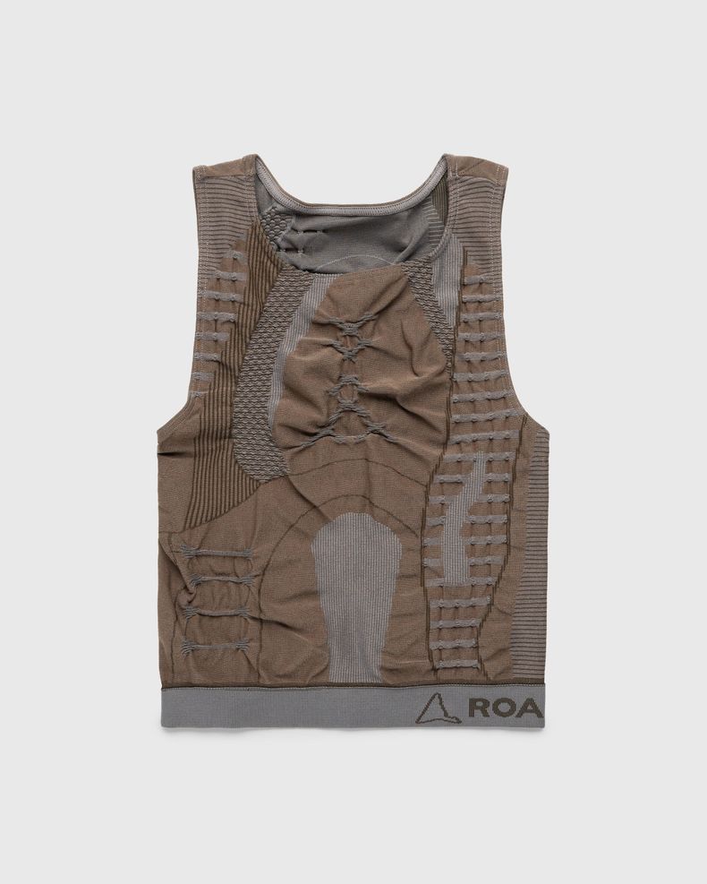 3D Knit Top Brown/Grey