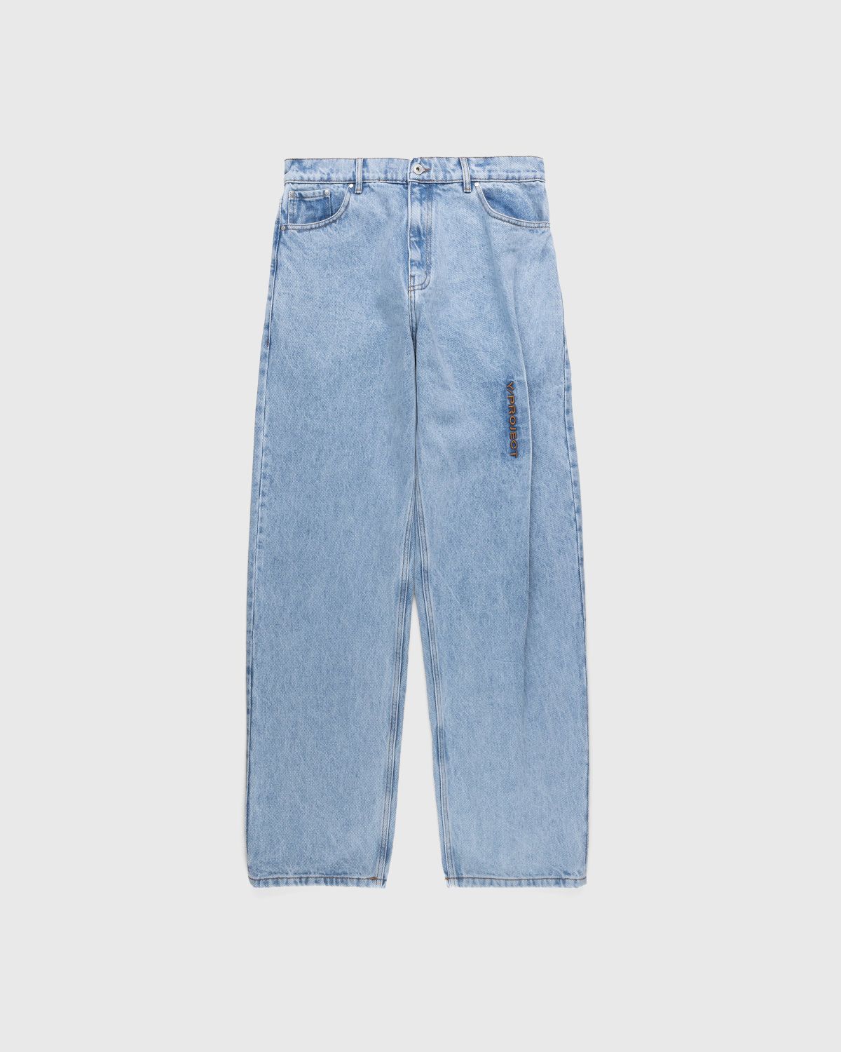 Y/Project – Pinched Logo Jeans Blue - Denim - Blue - Image 1
