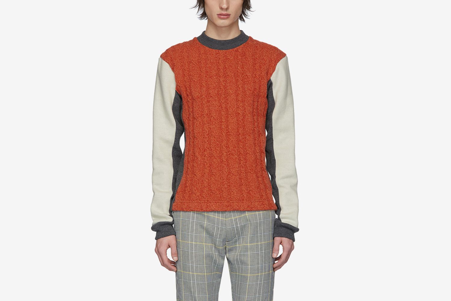 Woolmark Collection Panelled Cable Sweater