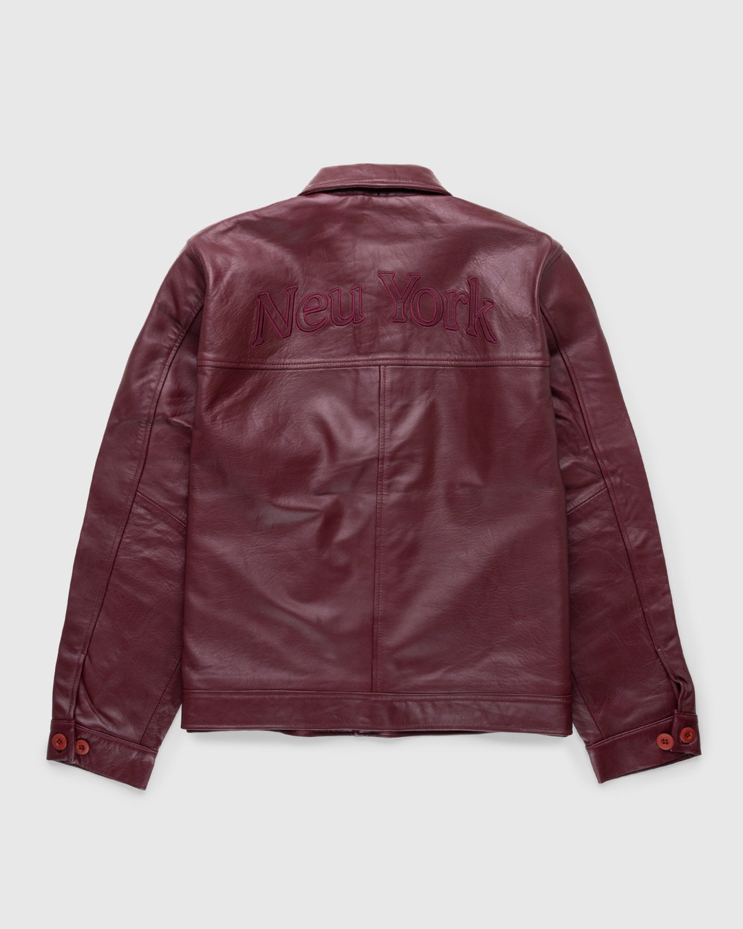 Highsnobiety – Neu York Leather Jacket Burgundy - Outerwear - Red - Image 1