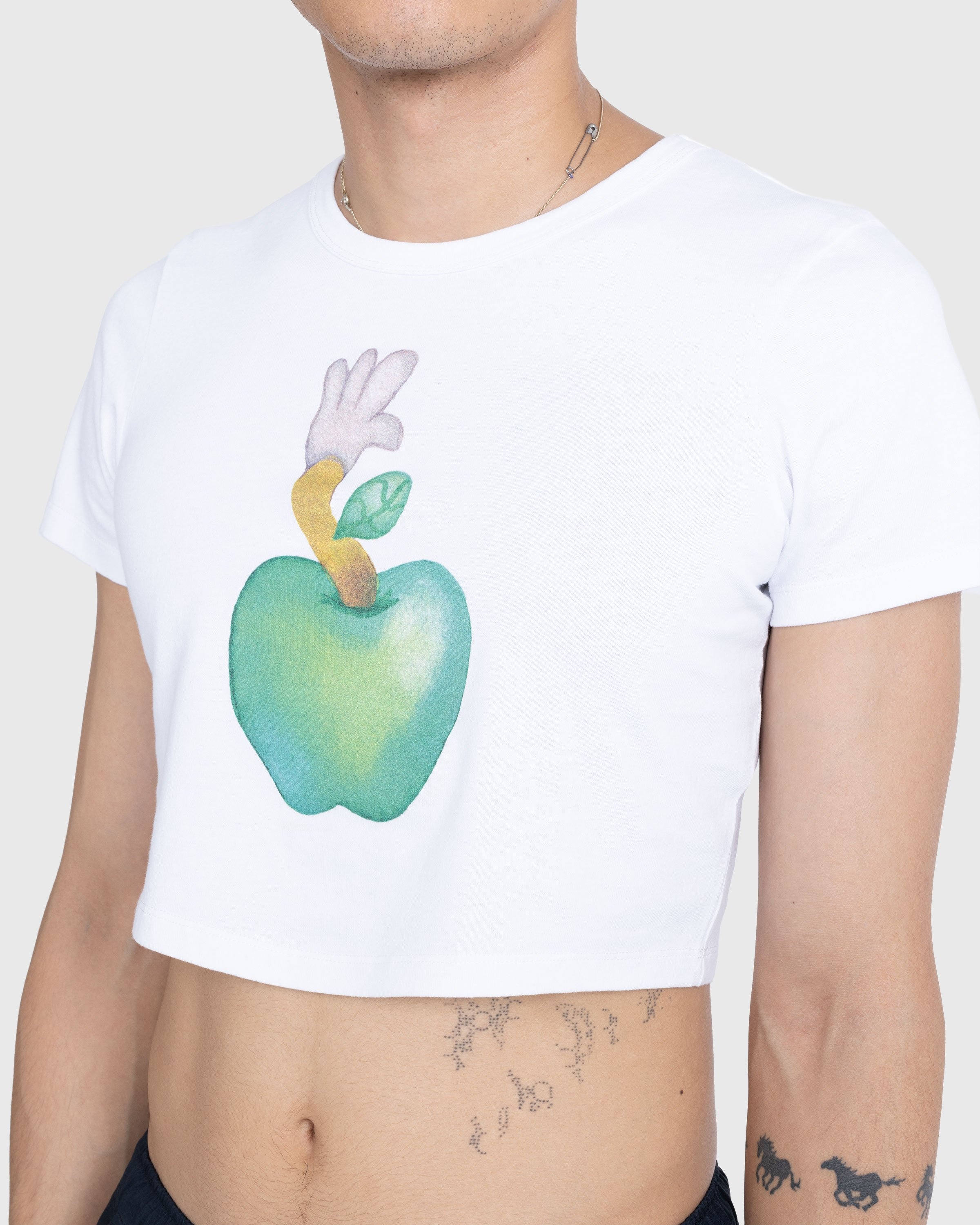 NTS x Highsnobiety – Apple Baby Tee White  - Tops - White - Image 6