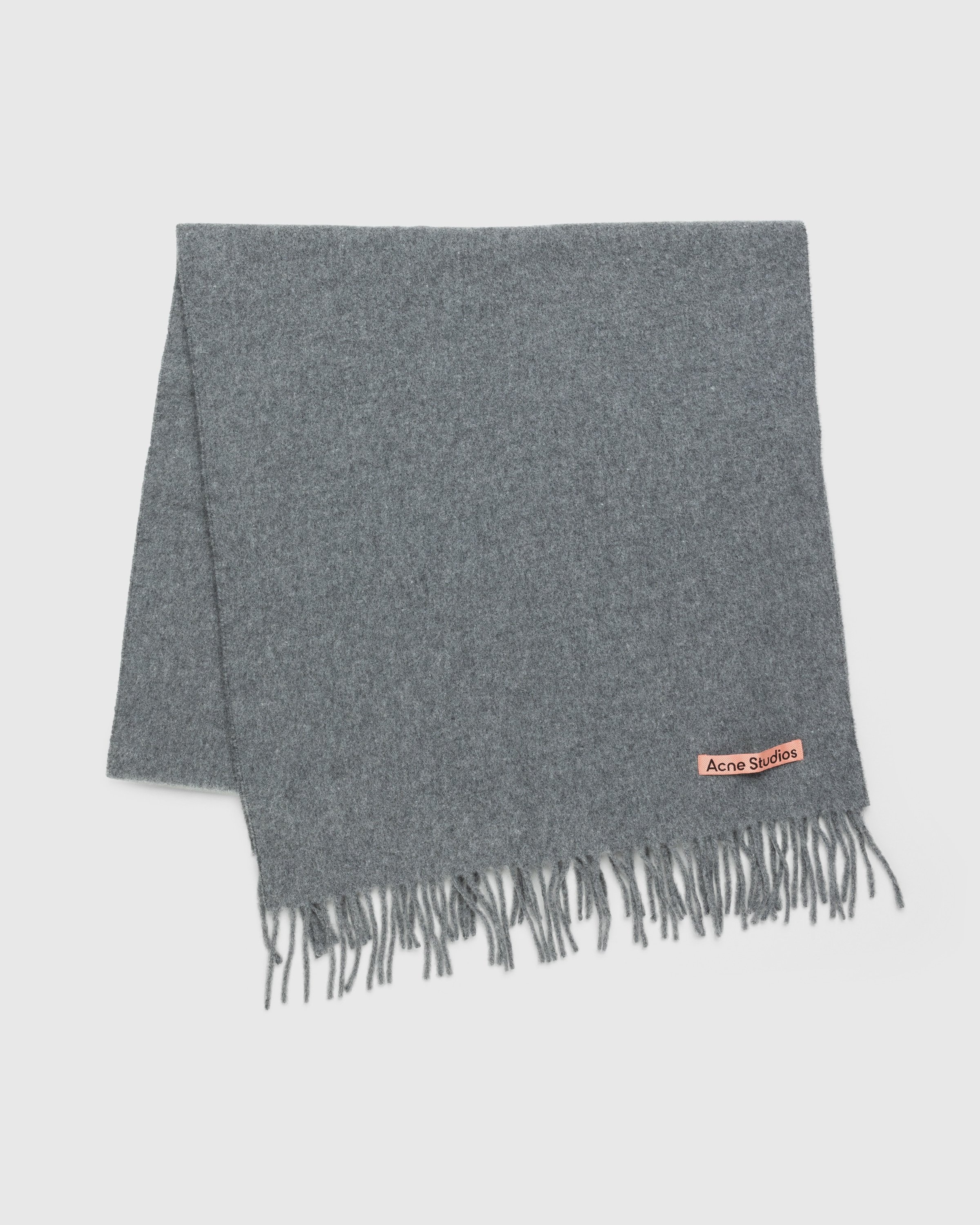 Acne Studios – Wool Fringe Scarf Oversized Grey Melange - Scarves - Grey - Image 2