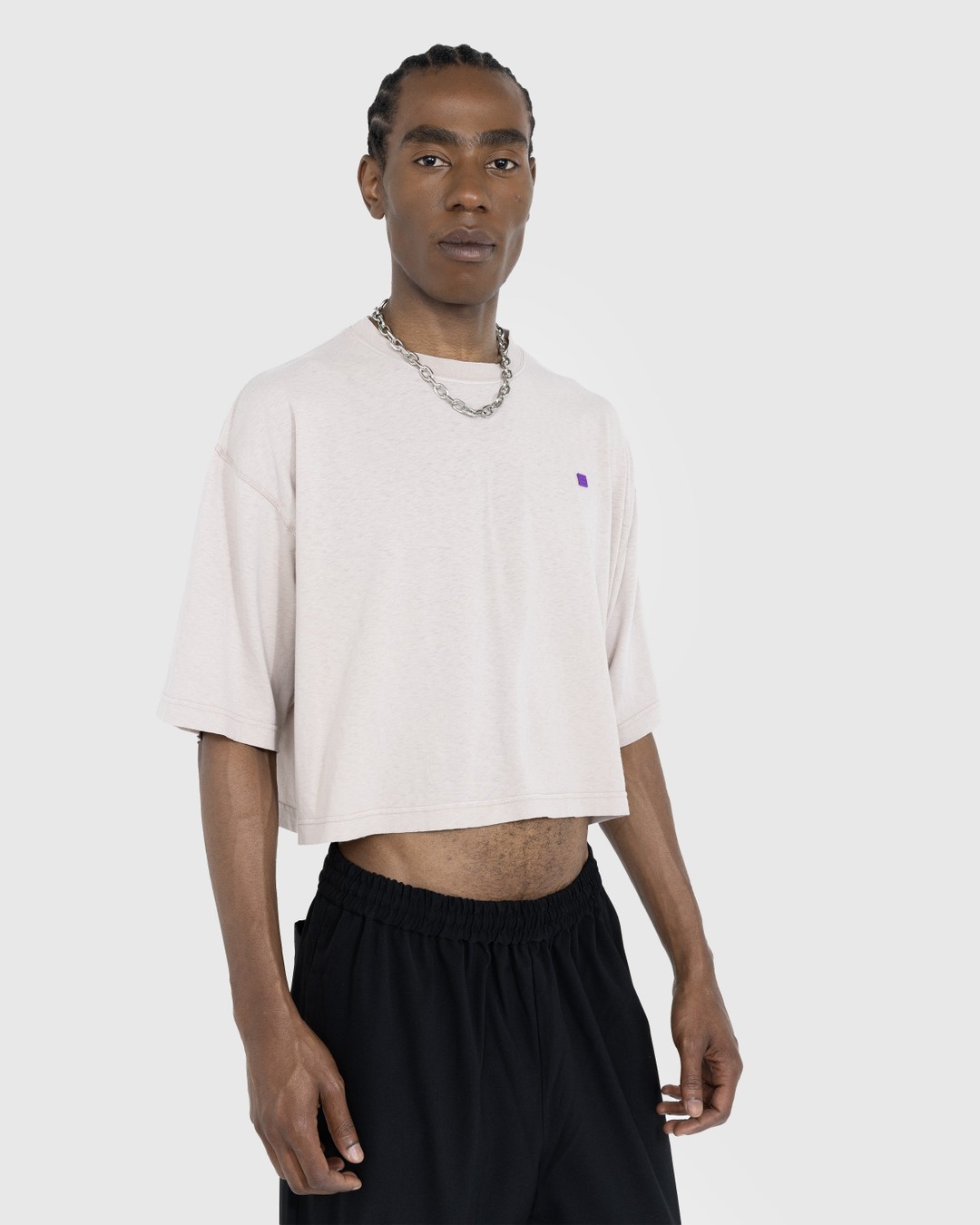 Acne Studios – Cropped T-Shirt Dusty Beige - Tops - Beige - Image 2