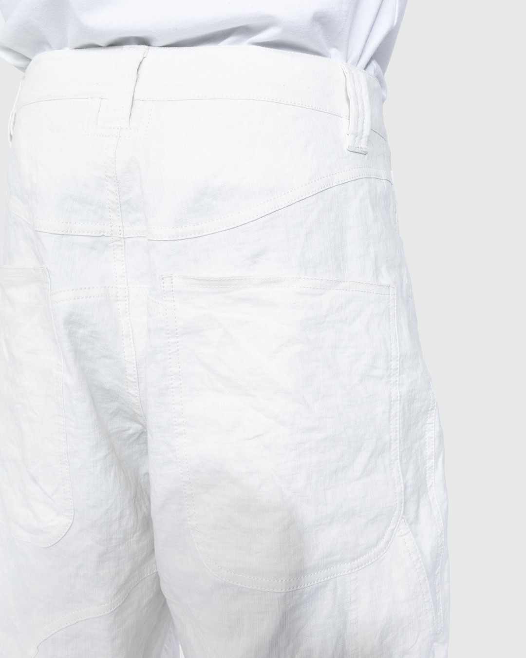 Trussardi – Wrinkled Cotton Trousers White - Pants - White - Image 5