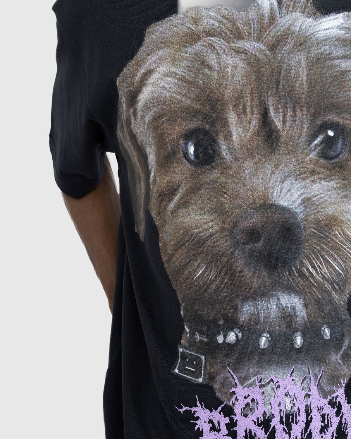 Acne Studios – Printed Dog T-Shirt Faded Black - Tops - Black - Image 4