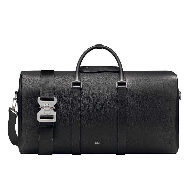 LINGOT 50 BAG IN BLACK GRAINED CALFSKIN WHITE CONTRASTED STITCHING