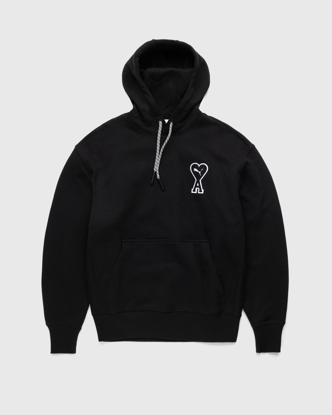 Puma x AMI – Chenille Logo Hoodie Black - Sweats - Black - Image 1
