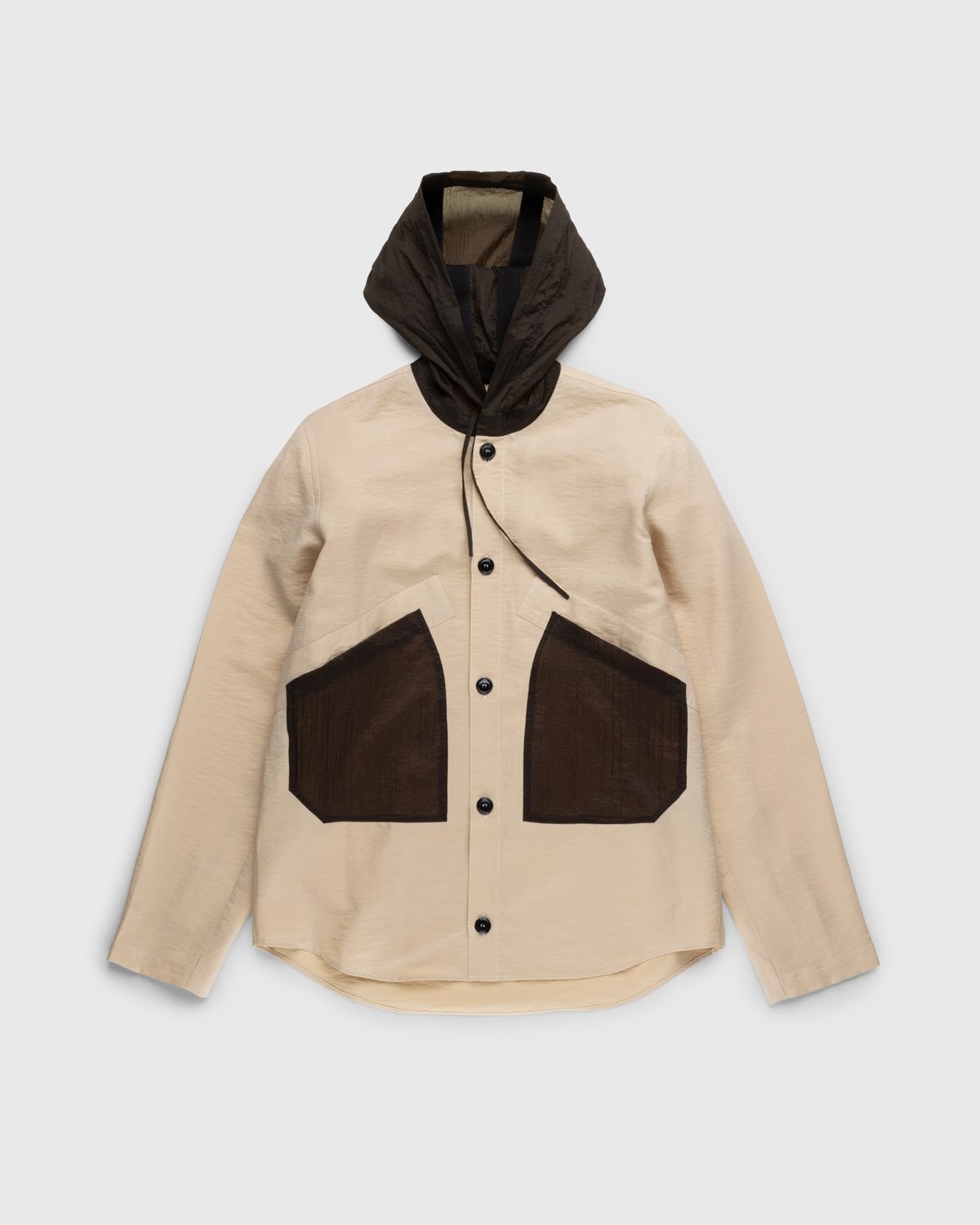 Arnar Mar Jonsson – Solarlag Hooded Shirt Melon/Chocolate - Outerwear - Beige - Image 1